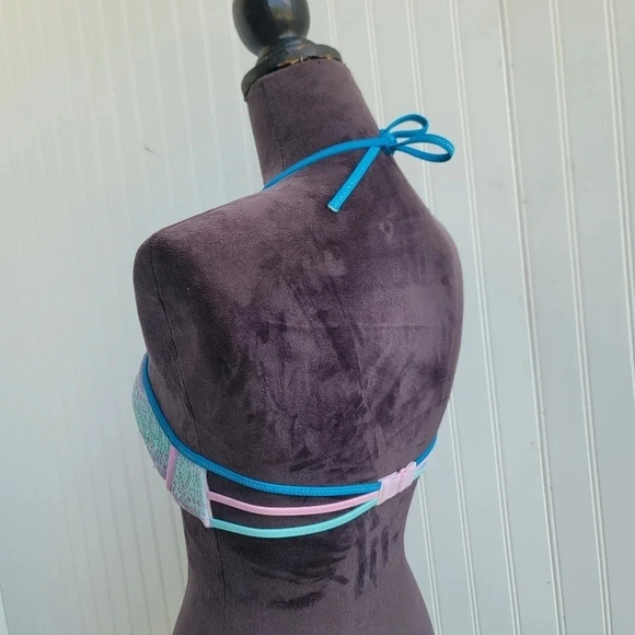 Victoria's Secret Lilac Purple Blue Lace String Bikini Swim Top Triangle 34B - Picture 5 of 12